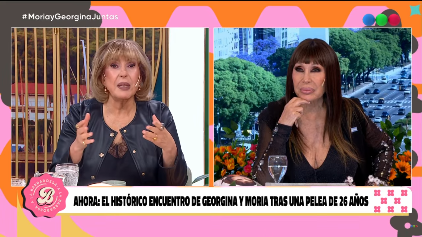 Moria Casán e Georgina Barbarossa se reencontram ao vivo